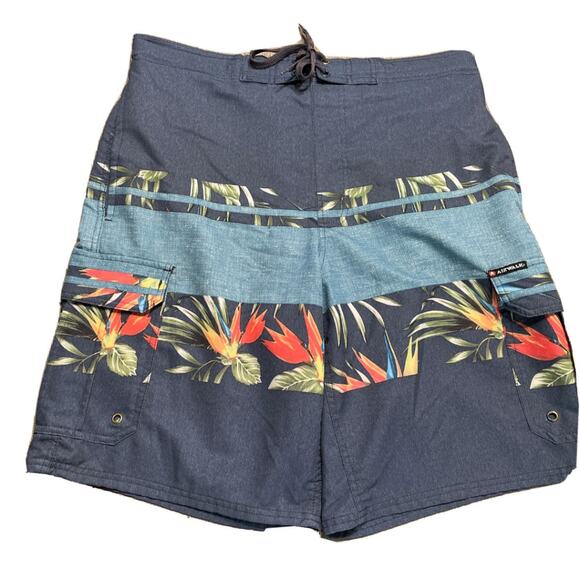 Airwalk Men's Blue Hawaiian Swim Board Trunks Size Large - Picture 1 of 5